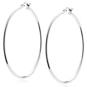 Cercei rotunzi argint Ø50 mm x 2 mm Classic Hoops DiAmanti KHR250R-DIA